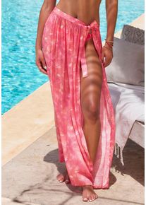 Wickelrock s.Oliver, Damen, Gr. 44, rot (rot bedruckt), Web, Obermaterial: 60% Viskose, 40% Polyester, bedruckt, figurumspielend lang, R&ouml;cke Wickelrock, mit Alloverprint, Midirock, Strandrock, Topseller