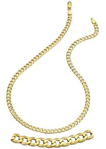 Kette ohne Anh&auml;nger Firetti "Schmuck Geschenk Silber 925 Halsschmuck Halskette Panzerkette" Gr. 45, gold (gelbgoldfarben), Halsketten, Damen, 45, Silber 925 (Sterlingsilber), B: 4,3mm, Kette ohne Anh&auml;nger, Made in Germany, B:4,3mm