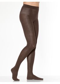 Thermostrumpfhose Rogo, Damen, Gr. 5/50, braun, 75% Baumwolle, 22% Polyamid, 3% Elasthan, Strumpfhosen Thermostrumpfhose