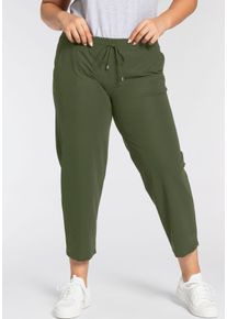 Schlupfhose KjBRAND "7/8 Babsie Jogg Sensitiv", Damen, Gr. 46, N-Gr, gr&uuml;n (oliv), Web, Obermaterial: 72% Polyamid, 28% Elasthan, unifarben, 7/8-L&auml;nge, Hosen Schlupfhose, Sommerhose mit Schlupfbund