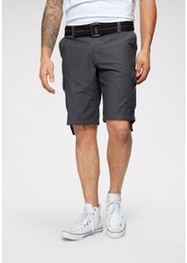 Cargoshorts Bruno Banani, Herren, Gr. 34, N-Gr, schwarz, Obermaterial: 100% Baumwolle, gemustert, normal kniefrei, Hosen Cargoshorts, mit modischer Struktur