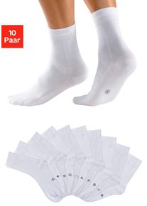 H.I.S. Basicsocken H.I.S, Damen, Gr. 39-42, wei&szlig; (10x wei&szlig;), Baumwollmischung, unifarben, elastisch, Socken Basicsocken, mit eingestrickten Symbolen, Topseller