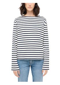 Langarmshirt Mustang "Style Sutton", Damen, Gr. S, french rivera stipe rivera classic, Jersey, Obermaterial: 100% Baumwolle, gestreift, relaxed fit taillenbedeckt, Rundhals, gerader Abschluss, Shirts Langarmshirt, mit Streifen Muster