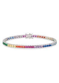 Armband Bruno Banani "Schmuck Geschenk Silber 925 Armschmuck Tennisarmband Regenbogen" Gr. 19, bunt (silberfarben, blau, lila, pink, orange, gelb, gr&uuml;n, hellblau, blau, lila, pink, orange, gelb, gr&uuml;n, hellblau), Armb&auml;nder, Damen, 19, Silber 925 (Sterlingsilber), Armband, mit Zirkonia (synth.)