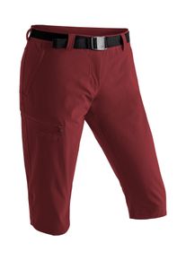 Caprihose Maier Sports "Inara slim 3/4", Damen, Gr. 46, Normalgr&ouml;&szlig;en, rot (weinrot), 90% Polyamid, 10% Elasthan, Hosen Caprihose, Damen Wanderhose, atmungsaktive Outdoorhose, 3/4 Hose mit 3 Taschen