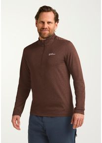 Stehkragenpullover Jack Wolfskin "SKY THERMAL HZ M", Herren, Gr. S (48), hotchoc, Obermaterial: 100% Polyester, Pullover Stehkragenpullover