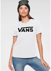T-Shirt Vans "FLYING V CREW TEE", Damen, Gr. XL, wei&szlig;, Single Jersey, Obermaterial: 100% Baumwolle, figurbetont h&uuml;ftlang, Rundhals, Shirts T-Shirt