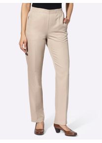 Webhose Classic Basics, Damen, Gr. 46, Normalgr&ouml;&szlig;en, beige (beige, beige, dunkeltaupe, gestreift), 100% Polyester, gemustert, gestreift, unifarben, lang, Hosen Webhose