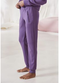 Sweathose French Connection, Damen, Gr. 44/46, N-Gr, lila, Obermaterial: 55% Viskose (LENZING&trade; ECOVERO&trade;), 40% Polyester, 5% Elasthan. Taschenfutter: 100% Polyester, unifarben, Basic, bequem lang, Hosen Sweathose