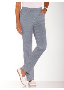 Schlupfhose Casual Looks, Damen, Gr. 46, Normalgr&ouml;&szlig;en, bunt (marine, ecru, gemustert), 43% Viskose, 42% Polyester, 11% Polyamid, 4% Elasthan, gemustert, mehrfarbig, lang, Hosen Schlupfhose