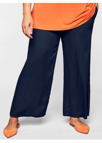 Schlupfhose sheego, Damen, Gr. 40, Normalgr&ouml;&szlig;en, blau (marine), 100% Viskose, unifarben, Hosen Schlupfhose