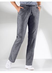 Bootcuthose Casual Looks, Damen, Gr. 42, Normalgr&ouml;&szlig;en, blau (marine), 100% Baumwolle, unifarben, lang, Hosen Bootcuthose