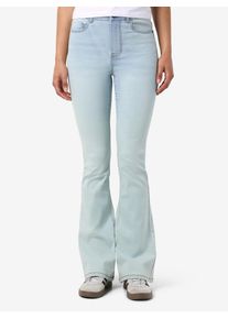 Bootcut-Jeans Noisy may "NMSALLIE HW SKINNY FLAR VI515LB FWD NOOS", Damen, Gr. 30, L&auml;nge 30, blau (light blau denim), Denim/Jeans, Obermaterial: 75% Baumwolle, 18% Polyester, 5% Viskose, 2% Elasthan, unifarben, skinny fit, Jeans Bootcut-Jeans