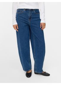 V&eacute;ro Moda Mom-Jeans VERO MODA "VMBILLIE HR BARREL ANK JEANS LI3142 NOOS", Damen, Gr. 29, L&auml;nge 32, blau (medium blau denim), Denim/Jeans, Obermaterial: 100% Baumwolle, unifarben, oversize, Jeans Mom-Jeans