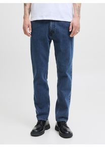 Jack & Jones Regular-fit-Jeans JACK & JONES "JJICLARK JJEVAN CB 179 NOOS", Herren, Gr. 32, L&auml;nge 34, blau (blau denim), Denim/Jeans, Obermaterial: 77% Baumwolle, 22% Lyocell, 1% Elasthan, unifarben, regular fit kn&ouml;chellang, Jeans Regular-fit-Jeans