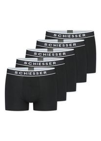 Boxershorts Schiesser "95/5 Multipacks", Herren, Gr. 5, schwarz (000, schwarz), Single Jersey, Obermaterial: 95% Baumwolle, 5% Elasthan, Unterhosen Boxershorts, Baumwollmischung, ohne Eingriff, elastischer Bund