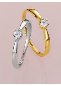 Fingerring Lady Gr. 17, silber (wei&szlig;gold 375), Fingerringe, Damen, 17, Gold Metall, Gold, Metall, Fingerring