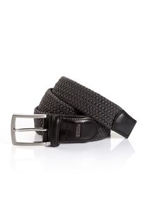 Flechtg&uuml;rtel MONTI "HAMBURG", Herren, Gr. 85, grau (dunkelgrau), Materialmix, unifarben, G&uuml;rtel Flechtg&uuml;rtel, 3,5 cm breit, Elastischer Flechtg&uuml;rtel, Casual-Business-Sportiv
