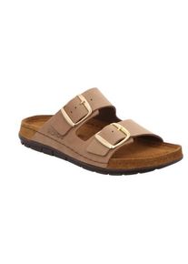 Pantolette Rohde "Rodigo-D", Damen, Gr. 42, beige (natur), Leder, Schuhe Pantolette, Sommerschuh, Schlappen, Hausschuh mit Schnallenverschl&uuml;sse, Topseller