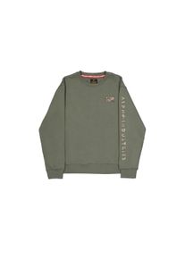 Sweater Alpha Industries "Camo Sleeve Sweatshirt", Herren, Gr. XL, gr&uuml;n (schwarz olive), Obermaterial: 80% Baumwolle, 20% Polyester, regular fit, Sweatshirts Sweater