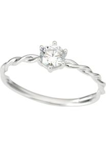 Fingerring Firetti "Schmuck Geschenk Gold 333 Damenring Goldring Verlobung Solit&auml;r" Gr. 17, wei&szlig; (wei&szlig;goldfarben, kristallwei&szlig;), Fingerringe, Damen, 17, Wei&szlig;gold 333, 1,9mm, Fingerring, mit Zirkonia (synth.)