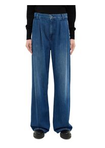 Weite Jeans Mustang "Damen Style Luise Wide", Damen, Gr. 31, L&auml;nge 34, blau (501 mittelblau), Denim/Jeans, 100% Baumwolle, unifarben, weit, Jeans Weite Jeans