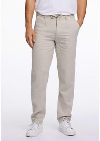 Leinenhose LINDBERGH, Herren, Gr. S, N-Gr, lt stone, Stoff, Obermaterial: 55% Baumwolle, 45% Leinen, unifarben, relaxed fit normal, Hosen Leinenhose, mit Kordelzug und elastischem Bund