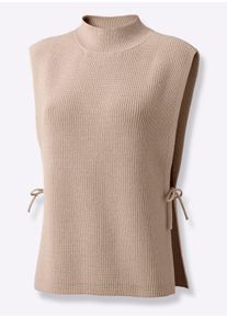 Pullunder Inspirationen "Pullunder", Damen, Gr. 36, beige, 50% Viskose, 28% Polyester, 22% Polyamid, unifarben, Pullover Pullunder