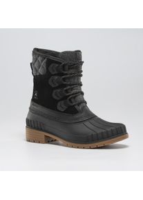 Snowboots Kamik "SIENNAMIDS", Damen, Gr. 39, schwarz (schwarz, noir), Leder, Schuhe Snowboots, wasserdicht, w&auml;rmend, Winterstiefel