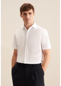 Businesshemd Seidensticker "Schwarze Rose", Damen, Gr. L (41), normale &Auml;rmell&auml;ngen, wei&szlig;, 100% Baumwolle, unifarben, tailored fit, gerader Abschluss, Hemden Businesshemd, Shaped 1/2 Kentkragen Uni