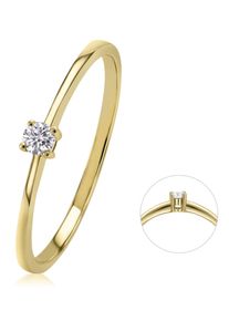 Diamantring ONE ELEMENT "0,07 ct Diamant Brillant Ring aus 585 Gelbgold" Gr. 53, gold, Fingerringe, Damen, 53,mit Brillant, Gelbgold 585, Diamantring