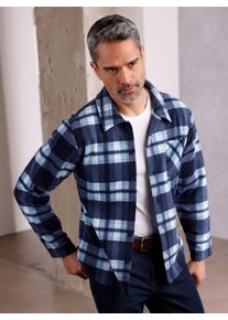 Sweatjacke CLASSIC, Herren, Gr. 48/50, blau (marine, jeansblau, kariert), 100% Polyester, Sweatjacken Sweatjacke