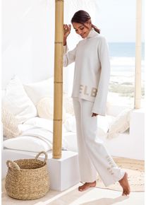 Strickhose ELBSAND, Damen, Gr. 44/46, N-Gr, wei&szlig; (wollwei&szlig;), Feinstrick, Obermaterial: 50% Viskose, 28% Polyester, 22% Nylon, meliert, sehr bequem lang, Hosen Strickhose, aus weichem hochwertigem Strick, Loungewear