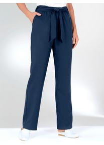Palazzohose Classic Basics, Damen, Gr. 23, Kurzgr&ouml;&szlig;en, blau (marine), 100% Polyester, unifarben, lang, Hosen Palazzohose