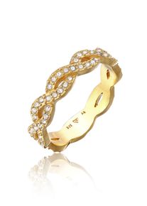 Silberring Elli "Ring Infinity Kristalle Unendlichkeit Liebe 925 Silber" Gr. 58, gold, Fingerringe, Damen, 58, Silber 925 (Sterlingsilber), Silberring