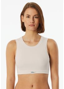 Bustier Schiesser "Revival Kollektion", Damen, Gr. 44, N-Gr, wei&szlig; (102, off, wei&szlig;), Feinripp, Obermaterial: 95% Baumwolle, 5% Elasthan, BHs Bustier, Breite Abschl&uuml;sse an Dekollet&eacute; und Armausschnitt