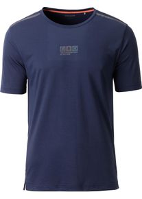 Funktionsshirt DEPROC Active "NAKIN MEN MELANGE", Herren, Gr. XXL, blau (navy blazer), 95% Polyester, 5% Elasthan, k&ouml;rpernah, Shirts Funktionsshirt, Funktionsshirt mit V-Ausschnitt