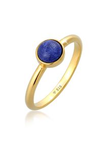 Silberring Elli Premium "Ring Lapis Lazuli Edelstein Solit&auml;r 925 Silber" Gr. 58, gold, Fingerringe, Damen, 58, Silber 925 (Sterlingsilber), Silberring