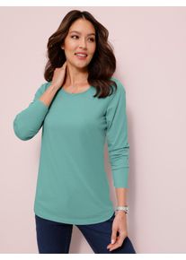 Langarmshirt Classic Basics "Shirt", Damen, Gr. 56, gr&uuml;n (salbei), 100% Baumwolle, unifarben, Rundhals, Shirts Langarmshirt