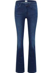 Slim-fit-Jeans Mustang "Shelby Slim Boot", Damen, Gr. 29, L&auml;nge 30, blau (medium), Denim/Jeans, Obermaterial: 78% Baumwolle, 10% Lyocell, 9% Elastomultiester, 3% Elasthan, unifarben, slim fit kn&ouml;chellang, Jeans Slim-fit-Jeans, im Five-Pocket Style