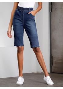 Jeansbermudas Classic Basics, Damen, Gr. 46, Normalgr&ouml;&szlig;en, blau (blau, stone, washed), 81% Baumwolle, 17% Polyester, 2% Elasthan, unifarben, kurz, Jeans Jeansbermudas