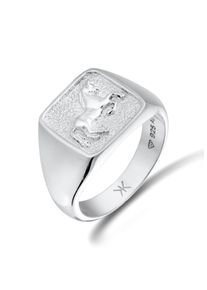 Siegelring Kuzzoi "Ring Siegelring Pferd 925 Sterling Silber" Gr. 58, silber, Fingerringe, Herren, 58, Silber 925 (Sterlingsilber), Siegelring