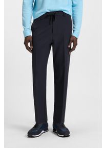 Webhose BOSS Green "T Convert", Herren, Gr. 56, N-Gr, blau (dunkelblau402), Web, Obermaterial: 100% Polyester, unifarben, gerade, unten schmal lang, Hosen Webhose, Elastischer Taillenbund und Kordelzug, G&uuml;rtelschlaufen Anzughose