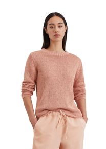 Marc O'Polo Strickpullover MARC O'POLO, Damen, Gr. M, orange (mellow peach), Strick, Obermaterial: 70% Baumwolle, 30% Polyester, slim fit, U-Boot-Ausschnitt, Pullover Strickpullover
