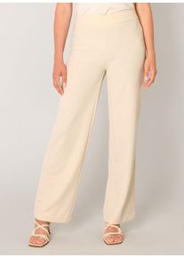 Treggings Base Level "Yarah", Damen, Gr. 46, L&auml;nge 32, beige (light beige), Web, Obermaterial: 97% Polyester, 3% Elasthan, unifarben, loose fit lang, Hosen Treggings, mit elastischem Bund