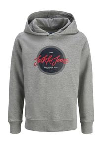 Jack & Jones Kapuzensweatshirt JACK & JONES JUNIOR "JJURBAN SWEAT HOOD JNR", Jungen, Gr. 140, grau (light grau melange), angeraute Sweatware, Obermaterial: 70% Baumwolle, 30% Polyester, bedruckt, unifarben, regular fit normal, Rundhals, Rippb&uuml;ndchen, Sweatshirts Kapuzensweatshirt