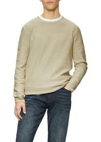 Strickpullover QS, Herren, Gr. M, beige, Strick, Obermaterial: 100% Baumwolle, unifarben, regular fit normal, Rundhals, Rollkante, Pullover Strickpullover, mit Rollkante