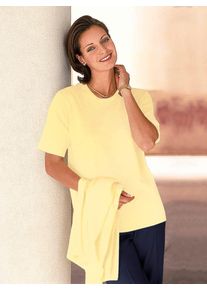 Strickpullover CLASSIC "Twinset", Damen, Gr. 48, gelb (vanillegelb), 100% Polyacryl, unifarben, figurumspielend, Pullover Strickpullover