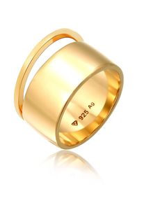 Ring-Set Elli "Ring Bandring Stacking Breit Schmal Basic 2er Set 925 Sterling Silber" Gr. 58, gold, Fingerringe, Damen, 58, ohne Stein, Silber 925 (Sterlingsilber), Ring-Set