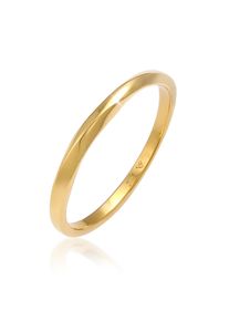 Silberring Elli Premium "Ring Basic Bandring Twist Gedreht 375 Gelbgold" Gr. 56, gold, Fingerringe, Damen, 56, Gelbgold 375, Silberring